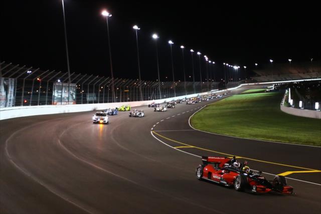 The field rolls down the backstretch during the parade laps prior to the start of the Bommarito Automotive Group 500 at Gateway Motorsports Park -- Photo by: Bret Kelley