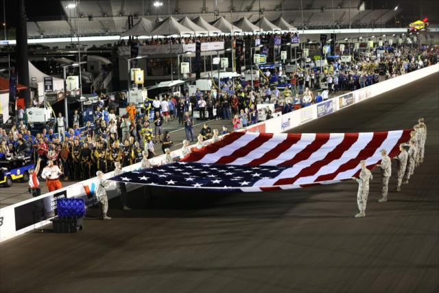 The American Flag on display during pre-race festivities for the Bommarito Automotive Group 500 at Gateway Motorsports Park -- Photo by: Chris Jones