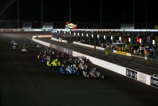 Will Power leads the field to the green flag to start the Bommarito Automotive Group 500 at Gateway Motorsports Park -- Photo by: Chris Jones
