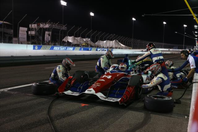 Carlos Munoz comes in for tires and fuel on pit lane during the Bommarito Automotive Group 500 at Gateway Motorsports Park -- Photo by: Chris Jones