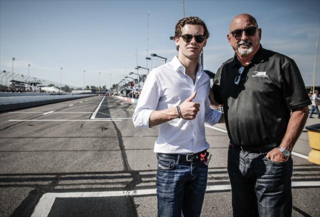 Harrison Newey and Bobby Rahal on pit lane at Gateway Motorsports Park -- Photo by: Shawn Gritzmacher