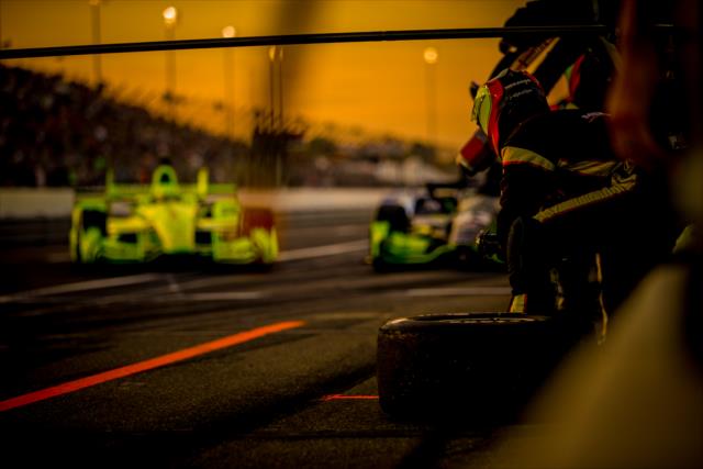 Simon Pagenaud sets up for his pit stop during the Bommarito Automotive Group 500 at Gateway Motorsports Park -- Photo by: Shawn Gritzmacher