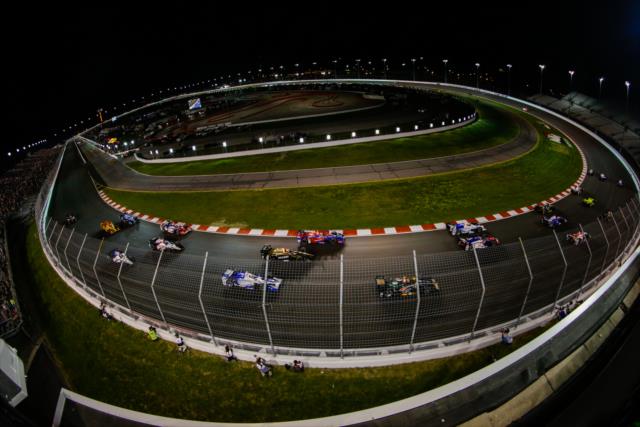 The field streams through Turns 3-4 during the Bommarito Automotive Group 500 at Gateway Motorsports Park -- Photo by: Shawn Gritzmacher