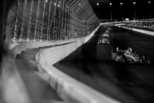 Josef Newgarden leads the field into Turn 1 during the Bommarito Automotive Group 500 at Gateway Motorsports Park -- Photo by: Shawn Gritzmacher
