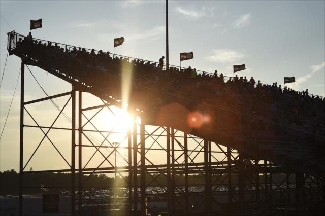 A gorgeous sunset over Gateway Motorsports Park for the Bommarito Automotive Group 500 -- Photo by: Chris Owens