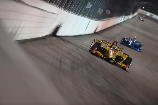 Ryan Hunter-Reay leads Ed Jones down the frontstretch during the Bommarito Automotive Group 500 at Gateway Motorsports Park -- Photo by: Chris Owens