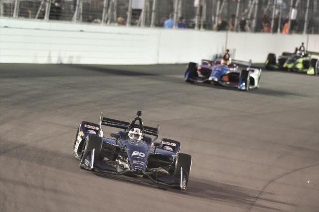 Ed Carpenter starts his entrance into Turn 1 during the Bommarito Automotive Group 500 at Gateway Motorsports Park -- Photo by: Chris Owens