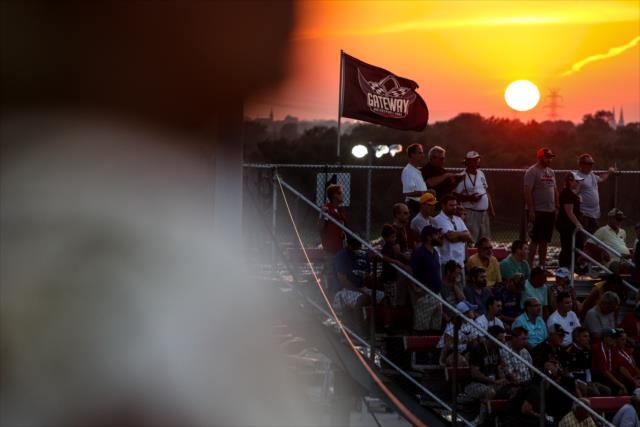 A gorgeous sunset over Gateway Motorsports Park outside St. Louis, Missouri during the Bommarito Automotive Group 500 at Gateway Motorsports Park -- Photo by: Shawn Gritzmacher
