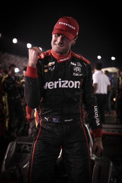 Will Power begins the celebration on pit lane after winning the Bommarito Automotive Group 500 at Gateway Motorsports Park -- Photo by: Shawn Gritzmacher