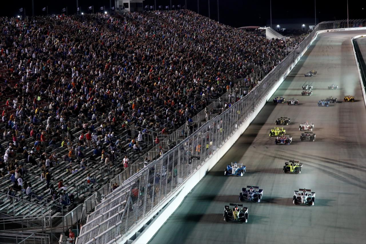A packed grandstand for the Bommarito Automotive Group 500 -- Photo by: Joe Skibinski