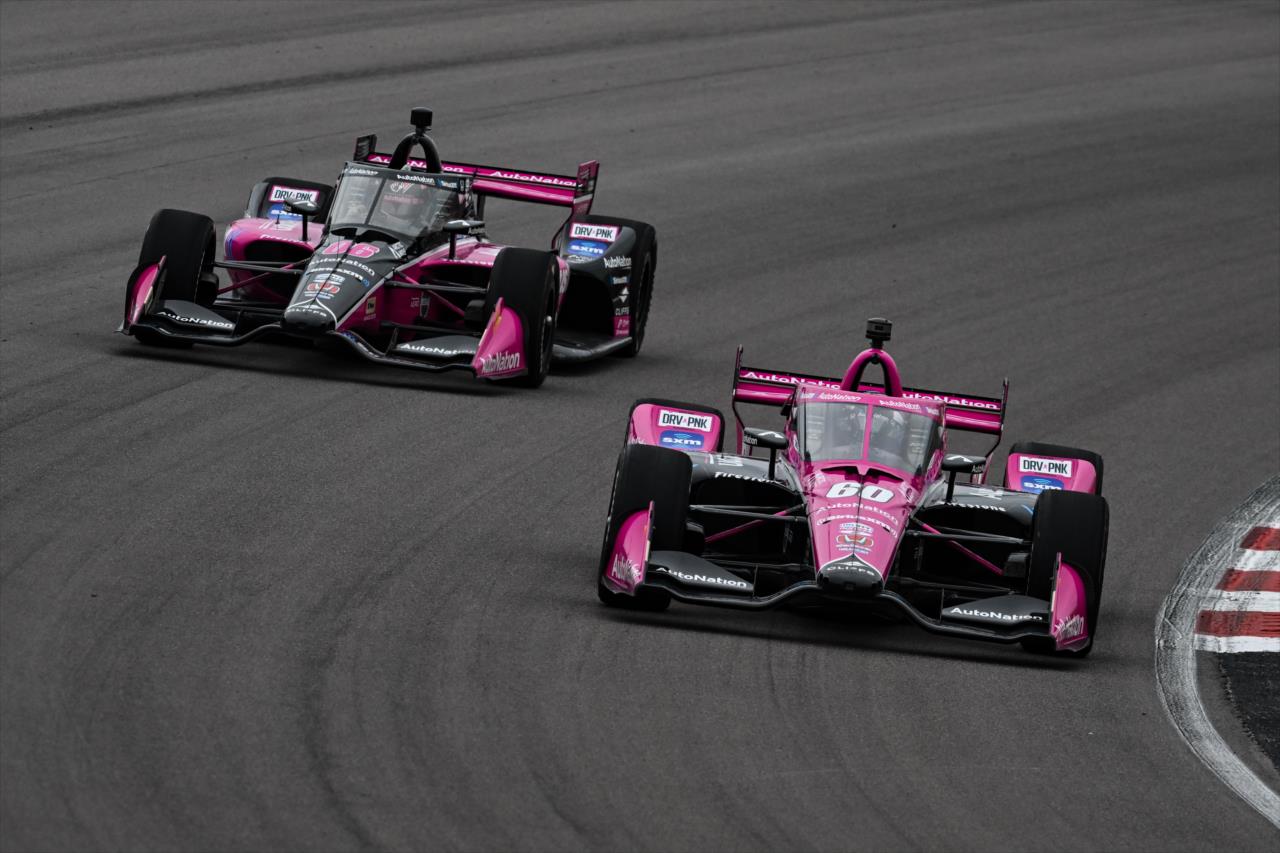 Linus Lundqvist and Helio Castroneves - Bommarito Automotive Group 500 - By: James Black -- Photo by: James  Black