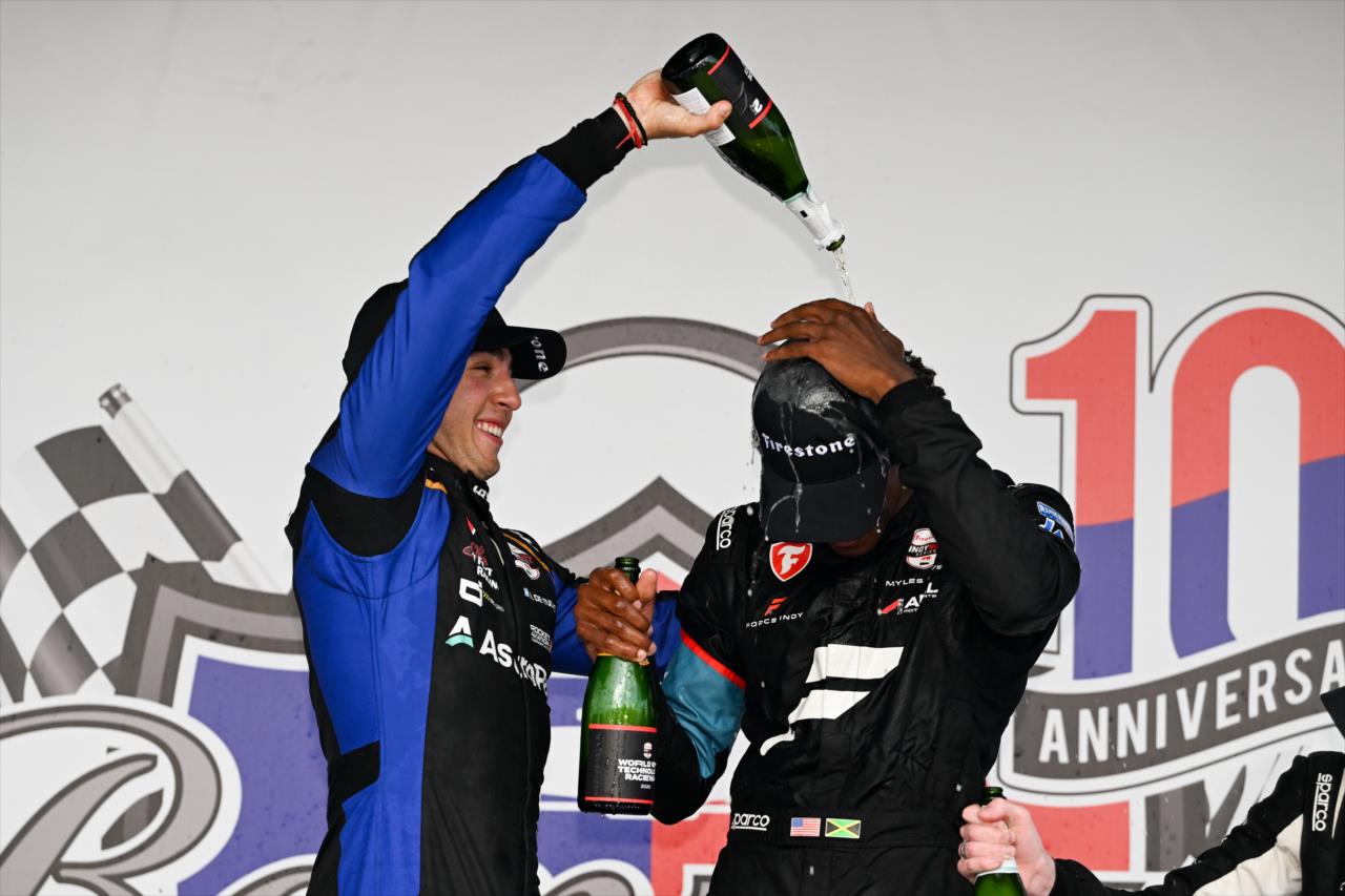 Alessandro de Tullio and Myles Rowe - INDY NXT By Firestone at World Wide Technology Raceway - By: James Black -- Photo by: James  Black