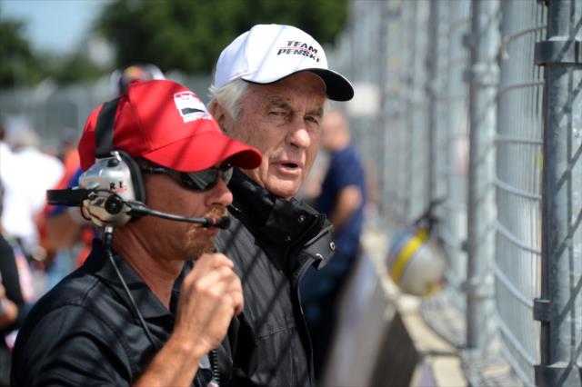 Roger Penske looks over the track during pre-race festivities for Race 2 of the Shell and Pennzoil Grand Prix of Houston -- Photo by: Chris Owens