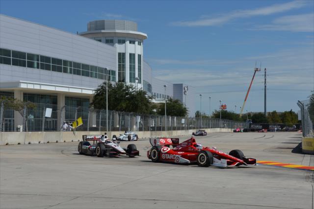 Scott Dixon leads Will Power into Turn 4 during Race 2 of the Shell and Pennzoil Grand Prix of Houston -- Photo by: John Cote