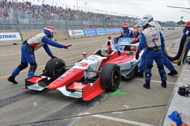 Justin Wilson on pit road. -- Photo by: Chris Owens