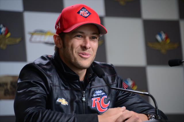 Marco Andretti during a press conference -- Photo by: Chris Owens