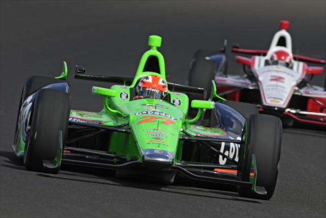 James Hinchcliffe and AJ Allmendinger on track -- Photo by: Walter Kuhn