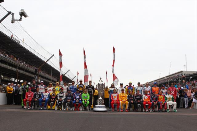 The starters of the Indianapolis 500 on the Yard of Bricks -- Photo by: Chris Jones