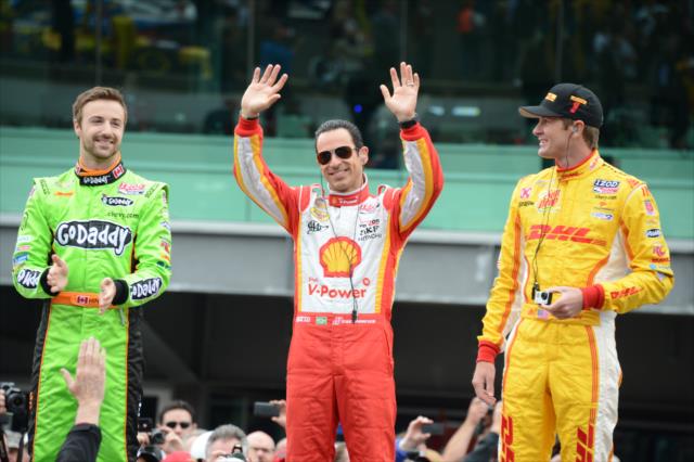 James Hinchcliffe, Helio Castroneves, Ryan Hunter-Reay -- Photo by: Chris Owens