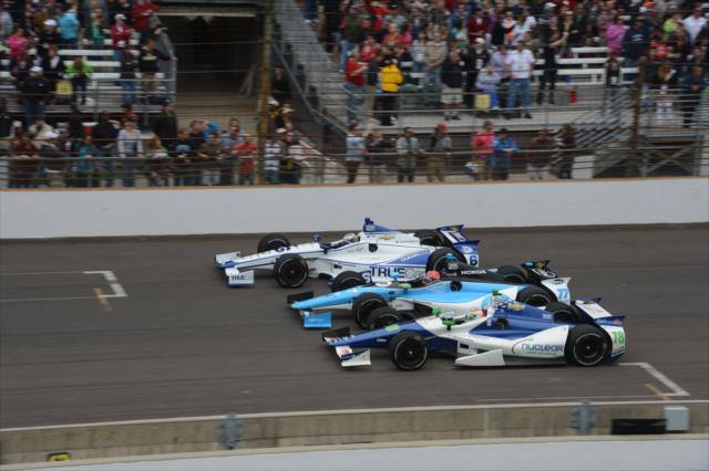 Three-wide at the start of the race -- Photo by: Jim Haines