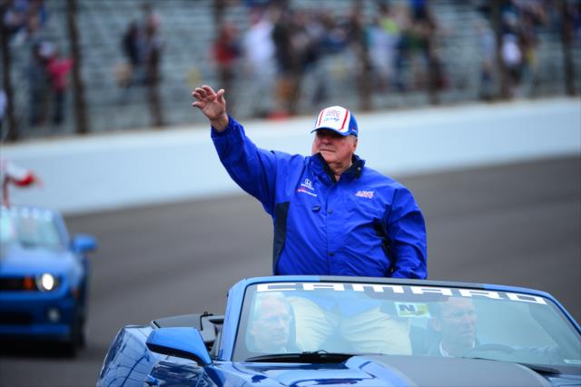 A.J. Foyt waves to the crowd -- Photo by: Michael Roth