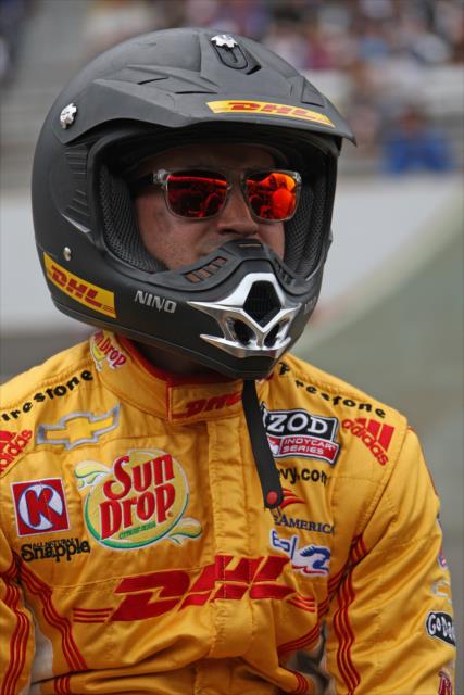 A crew member for Ryan Hunter-Reay -- Photo by: Richard Dowdy
