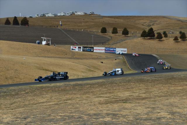 Ryan Briscoe and Josef Newgarden lead a train through Turn 5 during practice for the GoPro Grand Prix of Sonoma at Sonoma Raceway -- Photo by: Chris Owens
