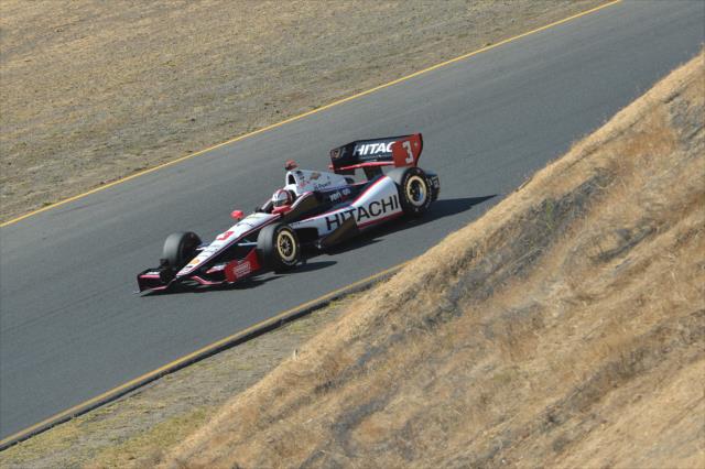 Helio Castroneves rolls through the Turn 6 Carousel during practice for the GoPro Grand Prix of Sonoma at Sonoma Raceway -- Photo by: Chris Owens