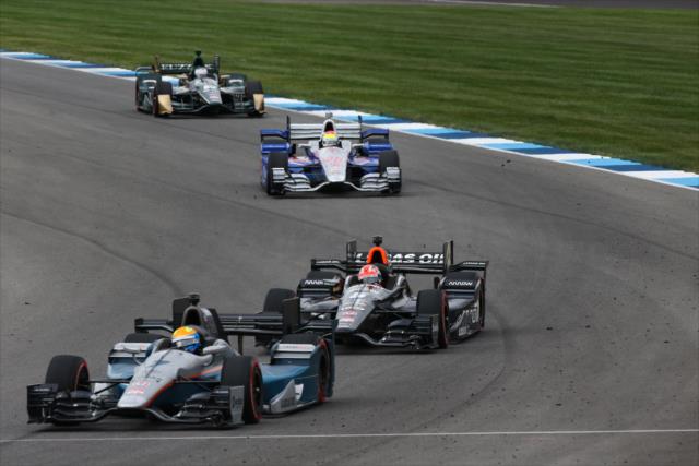James Jakes leads a pack of cars during the Angie's List Grand Prix of Indianapolis -- Photo by: Bret Kelley