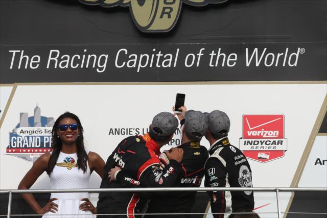 Podium selfie at the Angie's List Grand Prix of Indianapolis -- Photo by: Chris Jones