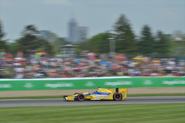 Marco Andretti exits Turn 2 during the Angie's List Grand Prix of Indianapolis at the Indianapolis Motor Speedway -- Photo by: Chris Owens