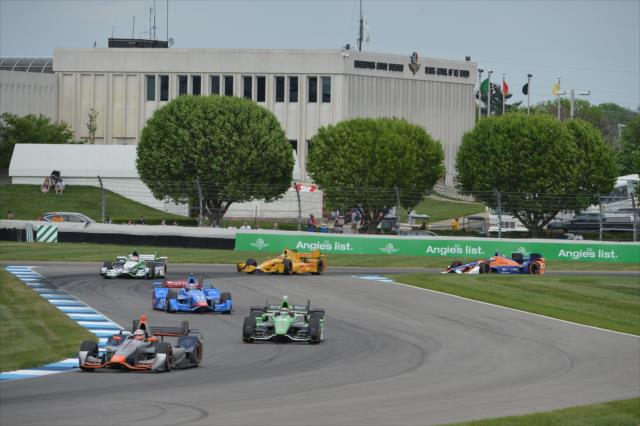 Stefano Coletti leads a group through Turn 14 during the Angie's List Grand Prix of Indianapolis at the Indianapolis Motor Speedway -- Photo by: Chris Owens