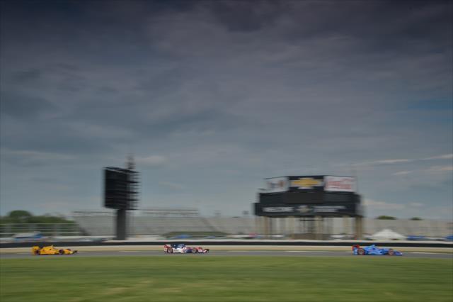 The field rolls through Turn 4 during the Angie's List Grand Prix of Indianapolis at the Indianapolis Motor Speedway -- Photo by: Chris Owens