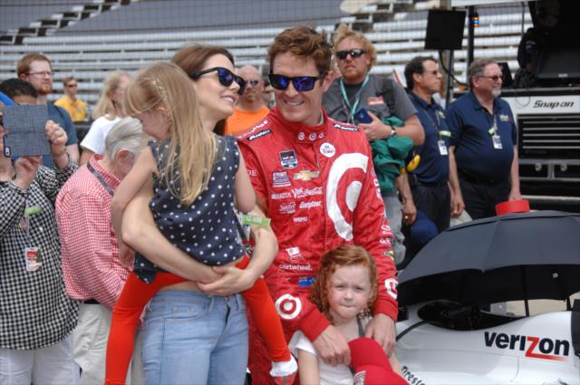 Scott Dixon with his family during pre-race ceremonies for the Angie's List Grand Prix of Indianapolis at the Indianapolis Motor Speedway -- Photo by: Dana Garrett