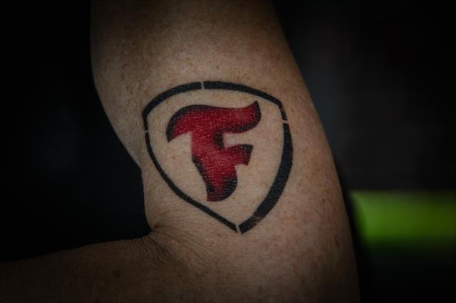 A temporary Firestone tattoo on display in the Indianapolis Motor Speedway Fan Village -- Photo by: Forrest Mellott