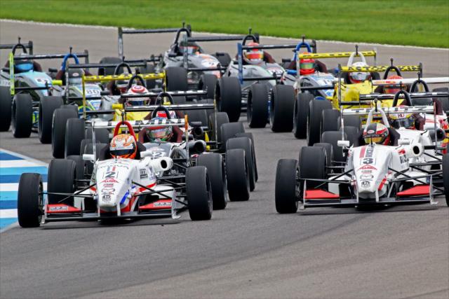 The USF2000 Series gets set for their 2nd Race at the Indianapolis Motor Speedway -- Photo by: Mike Harding