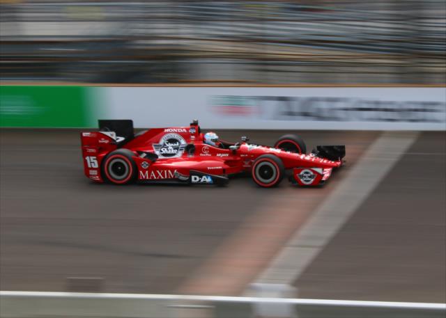 Graham Rahal flashes across the yard of bricks during the Angie's List Grand Prix of Indianapolis at the Indianapolis Motor Speedway -- Photo by: Mike Harding