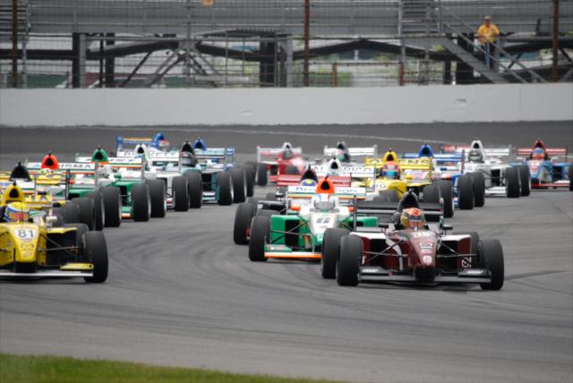Start of the Pro Mazda race at IMS -- Photo by: Mike Young
