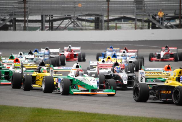 Start of the Pro Mazda race at IMS -- Photo by: Mike Young