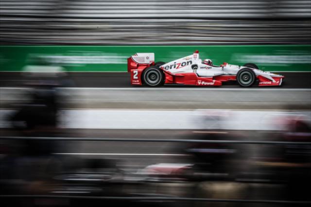 Juan Pablo Montoya flies down the frontstretch during the Angie's List Grand Prix of Indianapolis at the Indianapolis Motor Speedway -- Photo by: Shawn Gritzmacher