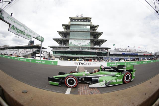 Gabby Chaves crosses the yard of bricks during the Angie's List Grand Prix of Indianapolis at the Indianapolis Motor Speedway -- Photo by: Shawn Gritzmacher
