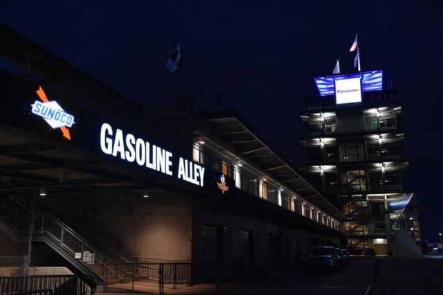 The Indianapolis Motor Speedway Pagoda and the entrance to the famous Gasoline Alley -- Photo by: Chris Owens