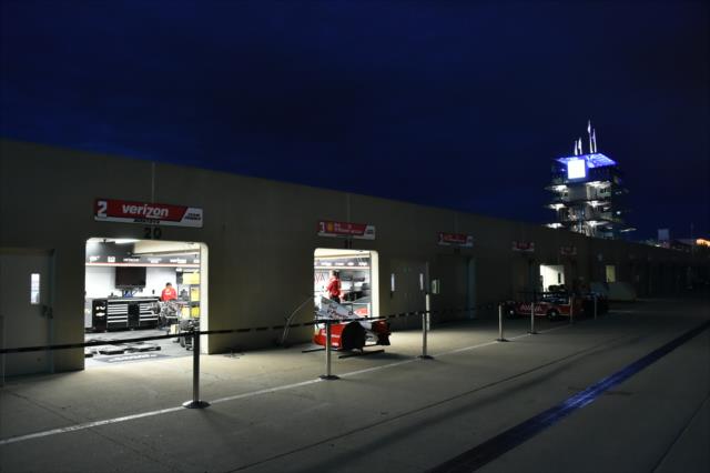 The Team Penske garages stir with activity preparing for Fast Friday and qualification weekend at the Indianapolis Motor Speedway -- Photo by: Chris Owens