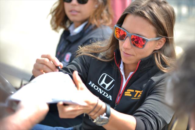 Simona de Silvestro signs autographs at IMS -- Photo by: Chris Owens