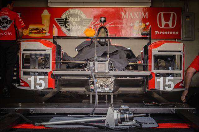 Graham Rahal's car in the garage -- Photo by: Forrest Mellott