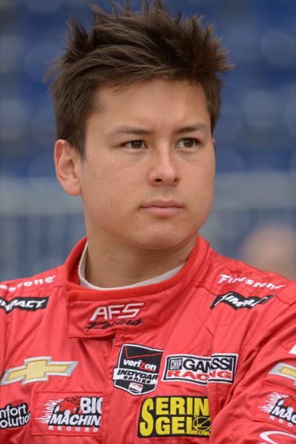 Sebastian Saavedra on pit lane prior to practice for the Indianapolis 500 at the Indianapolis Motor Speedway -- Photo by: Walter Kuhn