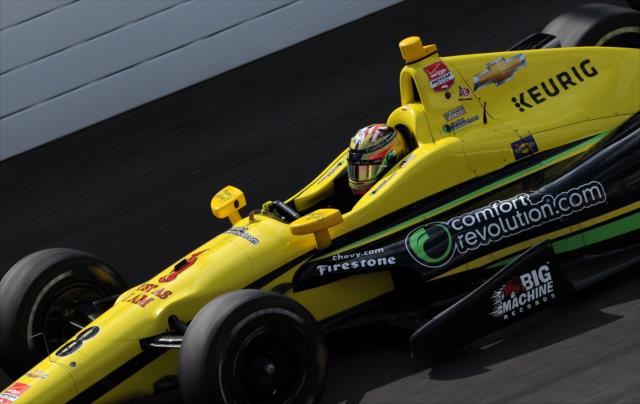Sage Karam on course during practice for the Indianapolis 500 at the Indianapolis Motor Speedway -- Photo by: Walter Kuhn