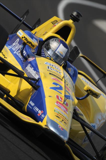 Marco Andretti on course during practice for the Indianapolis 500 at the Indianapolis Motor Speedway -- Photo by: Walter Kuhn