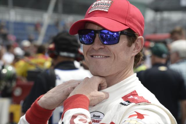 Scott Dixon following his qualifying run at IMS -- Photo by: Jim Haines