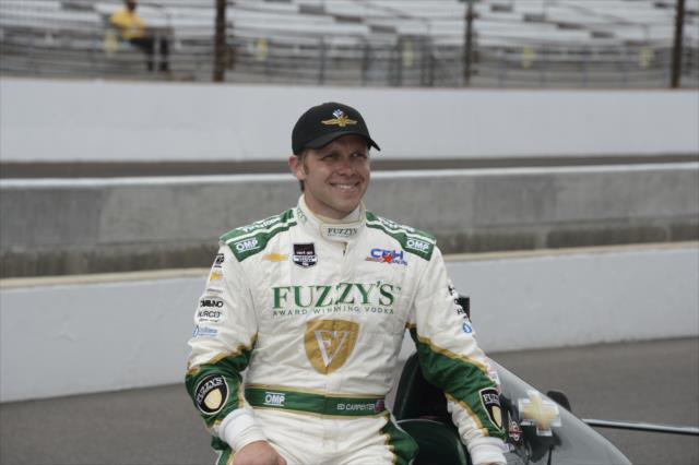 Ed Carpenter after his qualifying run -- Photo by: Jim Haines